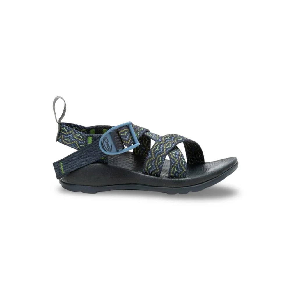 Chaco Kids Z1 Ecotread Sport Sandals Blue Green Patterned Size 6 Big Kids - Picture 2 of 8